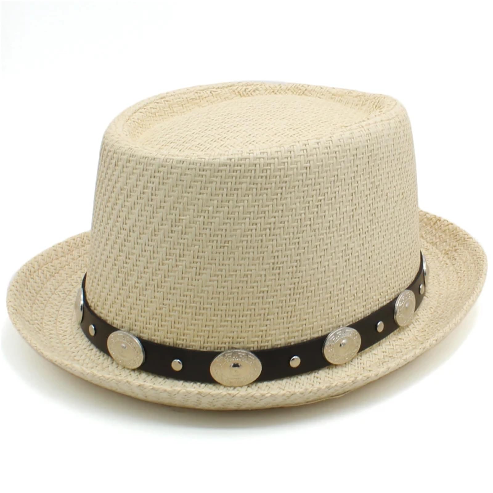 Sombrero Pork Pie Sombreros de Paja Estilo Cerdo for Hombre y Mujer, Sombreros Verano for el Sol, Gorras Marinero, Sombrero Fedora Playa, Trilby, for Viajes al Aire Libre Hombre