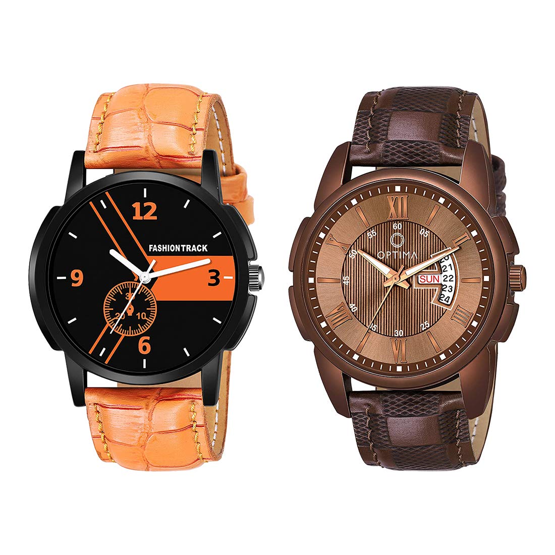 OPTIMA Formal & Casual Analog Watch Combo for Mens and Boys (Orange/Brown) (B08WR9G154) Amazon Price History, Amazon Price Tracker