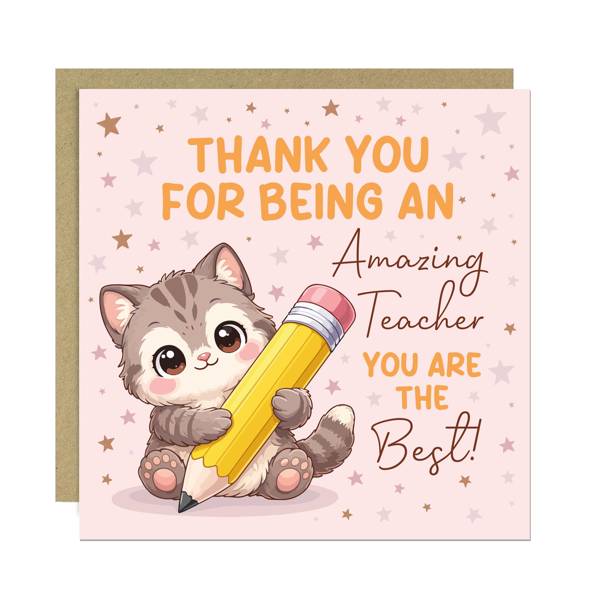 RED OCEAN Leaving Card for Amazing Teacher Thank You Card for Teacher From Pupils Students Heartfelt Card For Teacher With Kraft Envelope