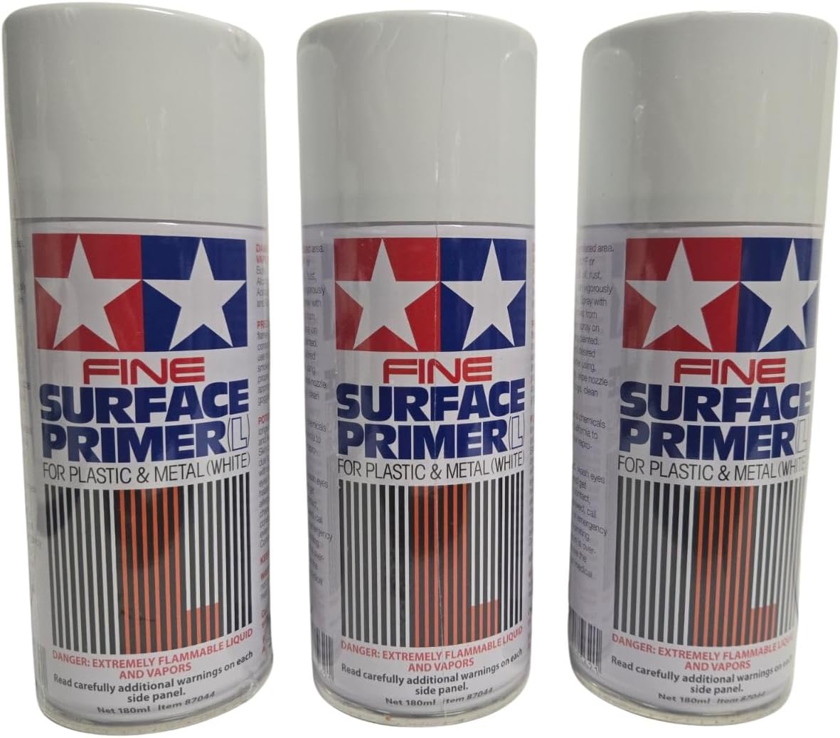 Generic 3 PACK COMPATIBLE WITH TAMIYA 87044 Surface Primer L White 180ml for Plastic & Metal TAM87044 SPRAY PAINT INCLUDES CHICAGOLAND RC COUPON