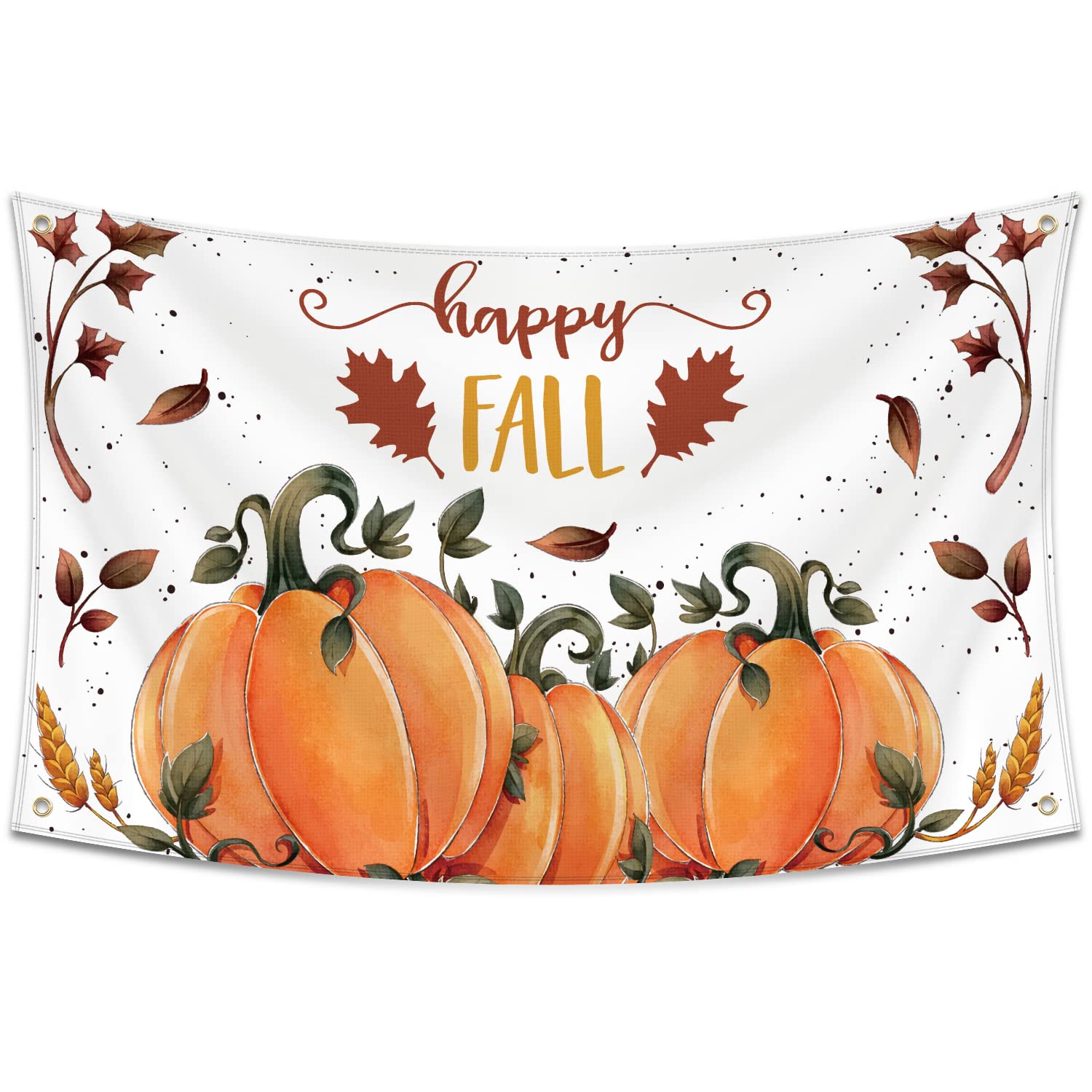 Probsin Happy Fall Flag 3x5 Ft Banner Double Printed Decorations Autumn Yard Signs Harvest Pumpkins Maple Leaves Thanksgiving Party Supplies Rustic