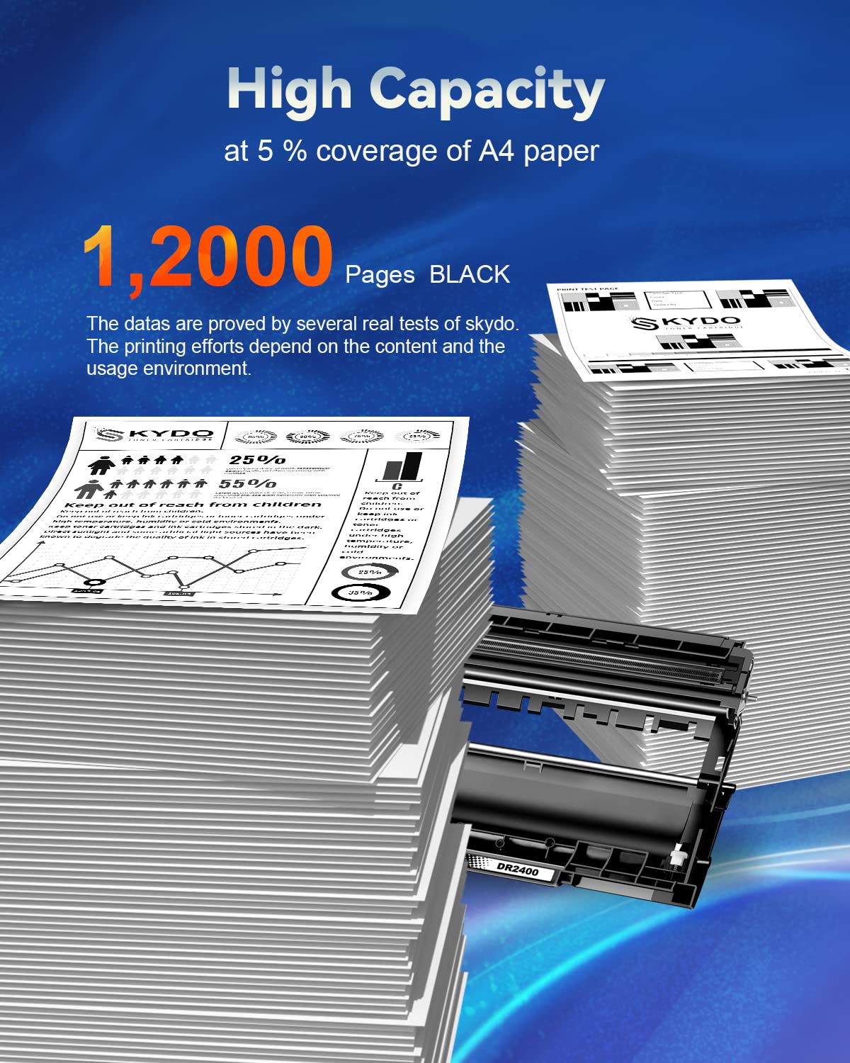 Skydo DR2400 Tamburo DR-2400 Compatibile per Brother DR 2400 tamburo TN-2420 Compatibile per Brother MFC-L2710DW MFC-L2750DW HL-L2310D HL-L2370DN HL-L2375DW DCP-L2510D DCP-L2530DW