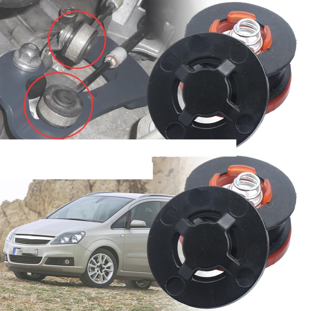 cavo comando marce Compatibile con Opel Per Zafira B 2005-2014 Cambio manuale Cavo di collegamento Estremità Asta Bush Connettore Leva del cambio Selettore