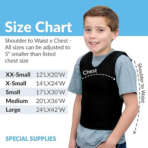 Miniatura 6 de Chaleco de compresión sensorial para niños, chaleco de trastorno de procesamiento sensorial, comodidad de presión profunda para autismo,