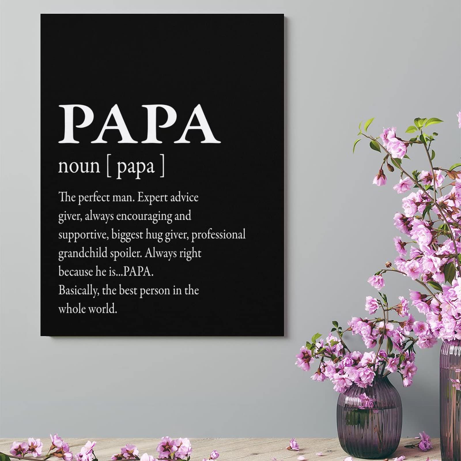 Gokays Poster decorativo da parete con cornice positiva per il bagno, per la cameretta dei bambini, regalo per la festa del papà, 45 x 60 cm