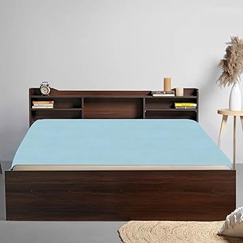 OYO BABY Extra Absorbent Waterproof Baby Dry Sheet Single Bed (72 x 36 Inch) | Quick Dry Sheet for New Born Baby Bed Protector, Soft & Breathable Rubber Sheet for Bed|Blue - image, photos