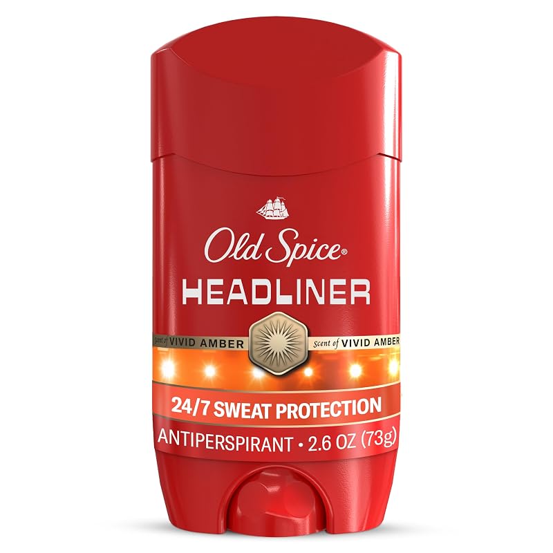 Antitranspirante Old Spice Headliner com groselha-preta, couro e âmbar, sólido invisível, 74 g