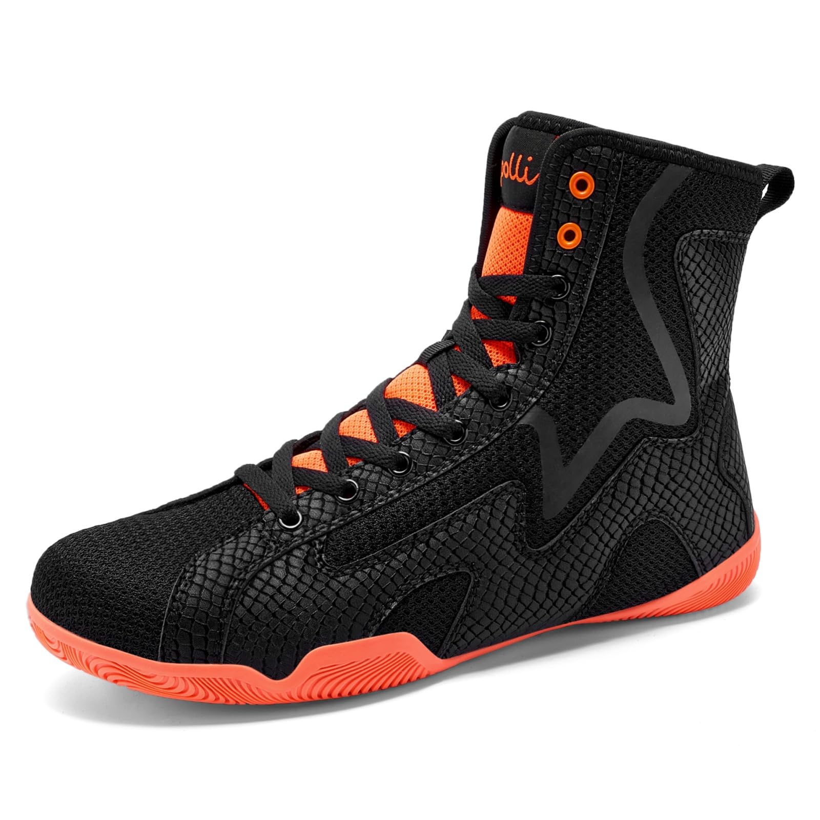 Zapatillas Boxeo Hombre Zapatillas Lucha Libre para Jóvenes con Soporte El Tobillo Suela Antideslizante Caña Alta para Sentadillas Fitness Y Entrenamiento Cruzado