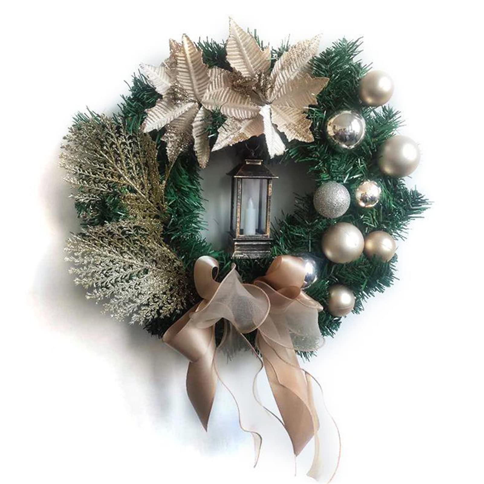 Ghirlande Natale per Porta per Decorazione Front Door, Artificiale Ghirlande Natalizie per Decorazioni per la Casa Ghirlanda per Natale Decorazioni,F,38CM