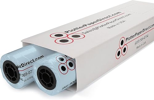 Plotter Paper Direct (20 libras, color azul, 2 rollos, núcleo de 2 pulgadas, 30 pulgadas x 300 pies) para impresión CAD en impresoras de chorro de