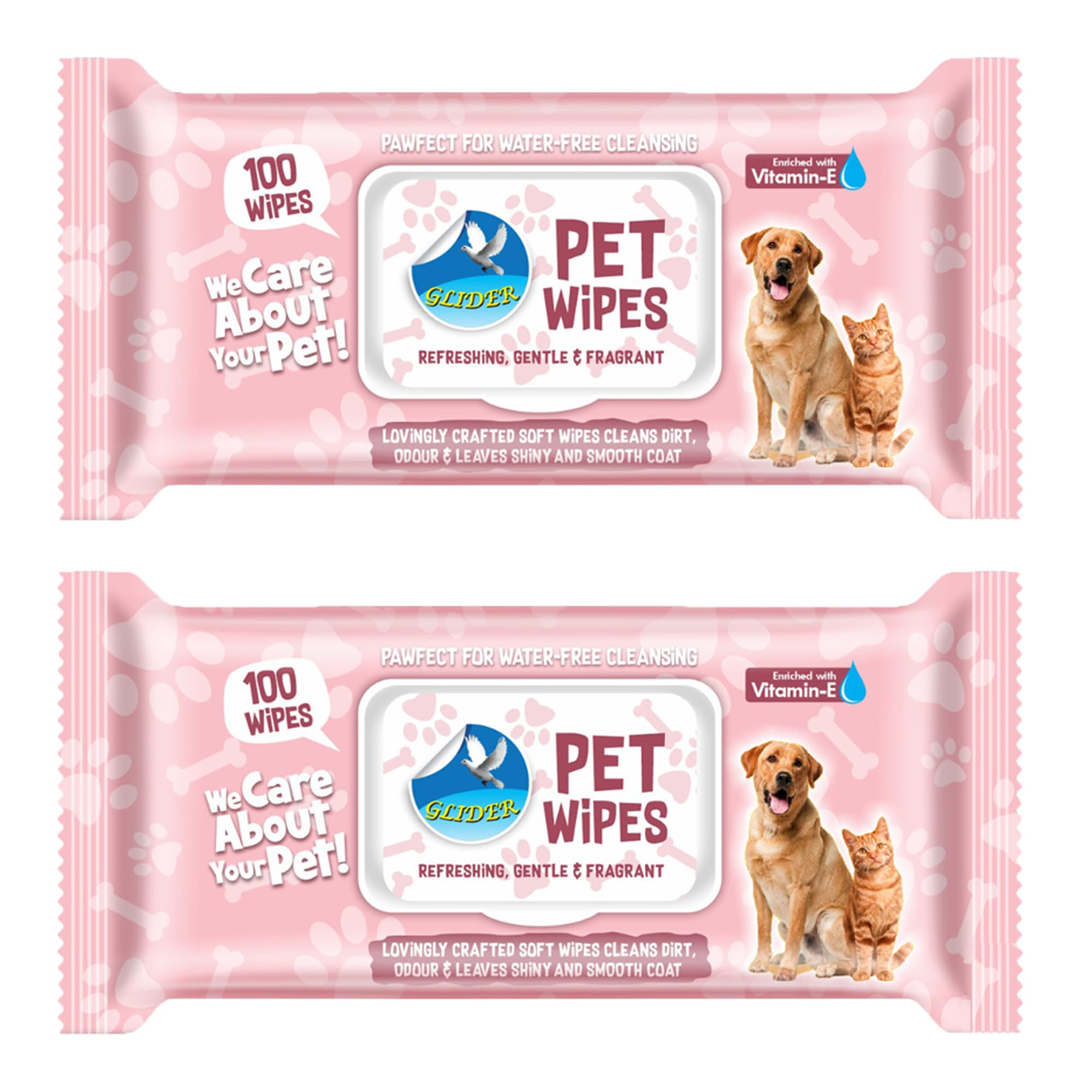Glider Pet Wipes for Dogs,Cats & Pets|Cleaning & Deodorising Body,Face & Skin (Pack of 2 (200 Wipes) (B0CQ4Q6TMM) Amazon Price History, Amazon Price Tracker