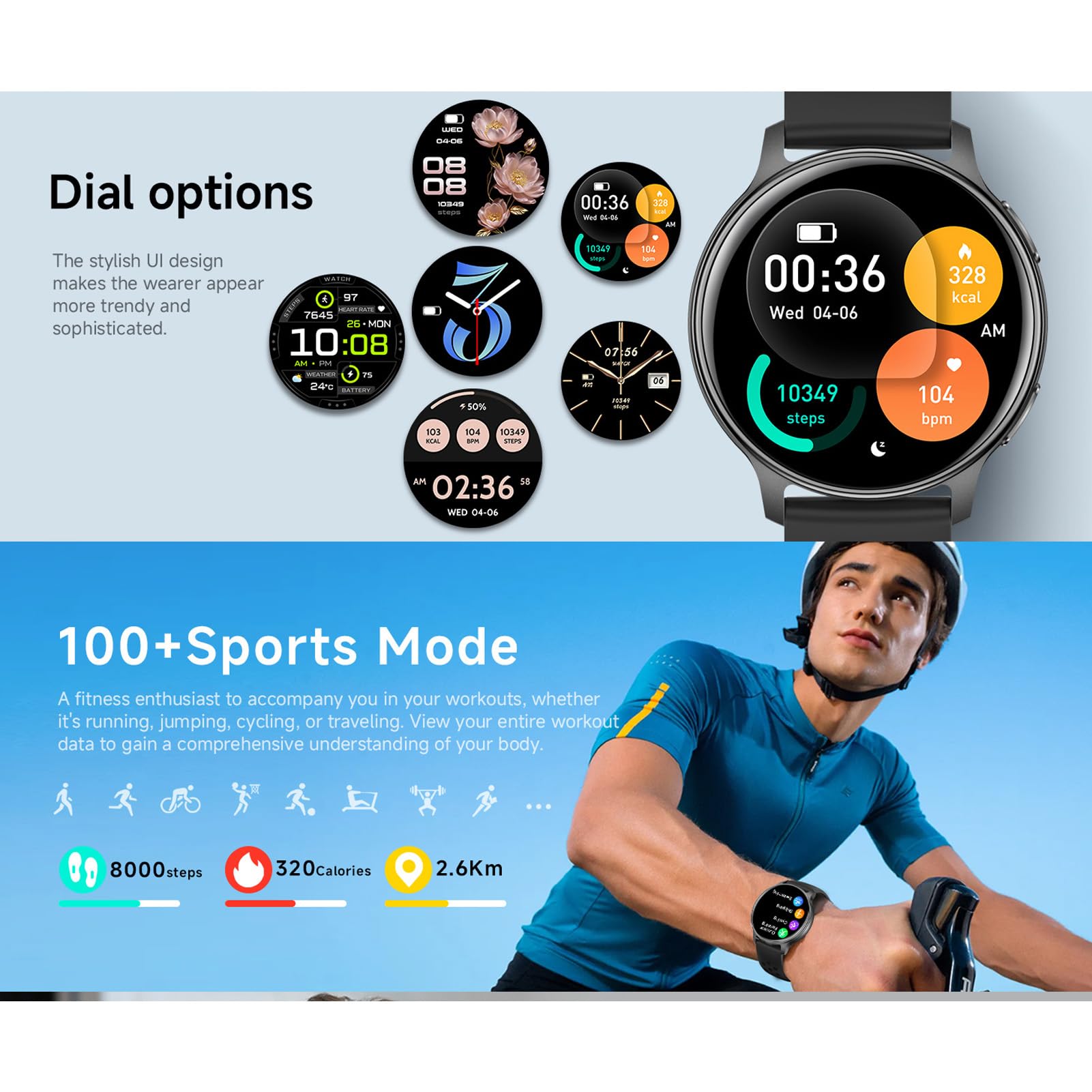 Montre Connectée GPS, écran HD de 1,32 Pouces, Tracker d'activité avec 100 Modes Sportifs, Altimètre Multi-GNSS, Baromètre, Boussole, pour Camping en Plein Air, Randonnée (Black)