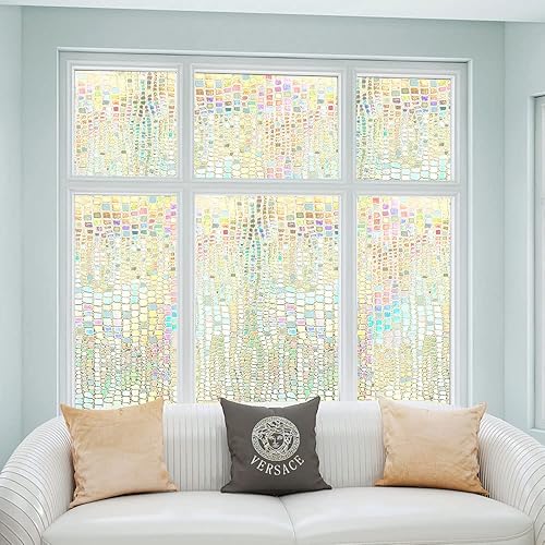 Miniatura 2 de Película 3D para ventana de arco iris, película de privacidad esmerilada para ventana, calcomanías decorativas de vinilo para ventana,