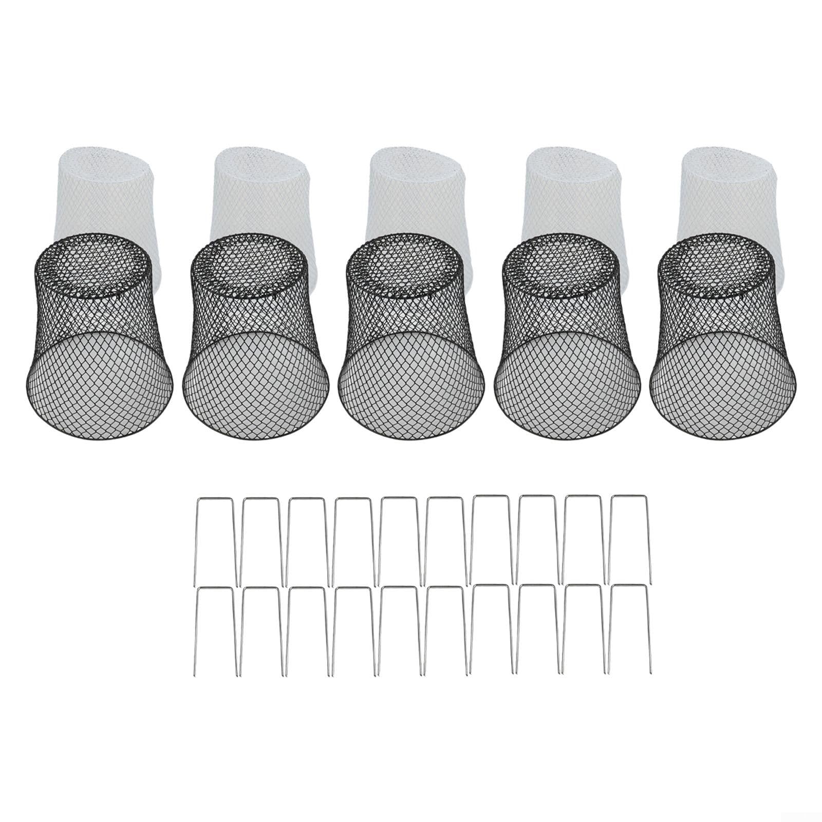 Lot de 10 cloches de protection en métal pour plantes, lapins, écureuils, cerfs - En maille métallique - Protection contre les animaux - Pour légumes - Paniers revêtus de PVC - Intérieur et