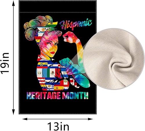 Miniatura 3 de Vohado Bandera de jardín del mes de la herencia hispana, países latinos de habla hispana, decoración de cultura para mujer, letrero de doble tamaño