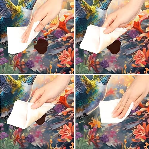 Vista 119 de Mantel redondo ajustable con borde elástico, mantel de hojas coloridas abstractas, impermeable, lavable, para mesas redondas, ideal para picnic