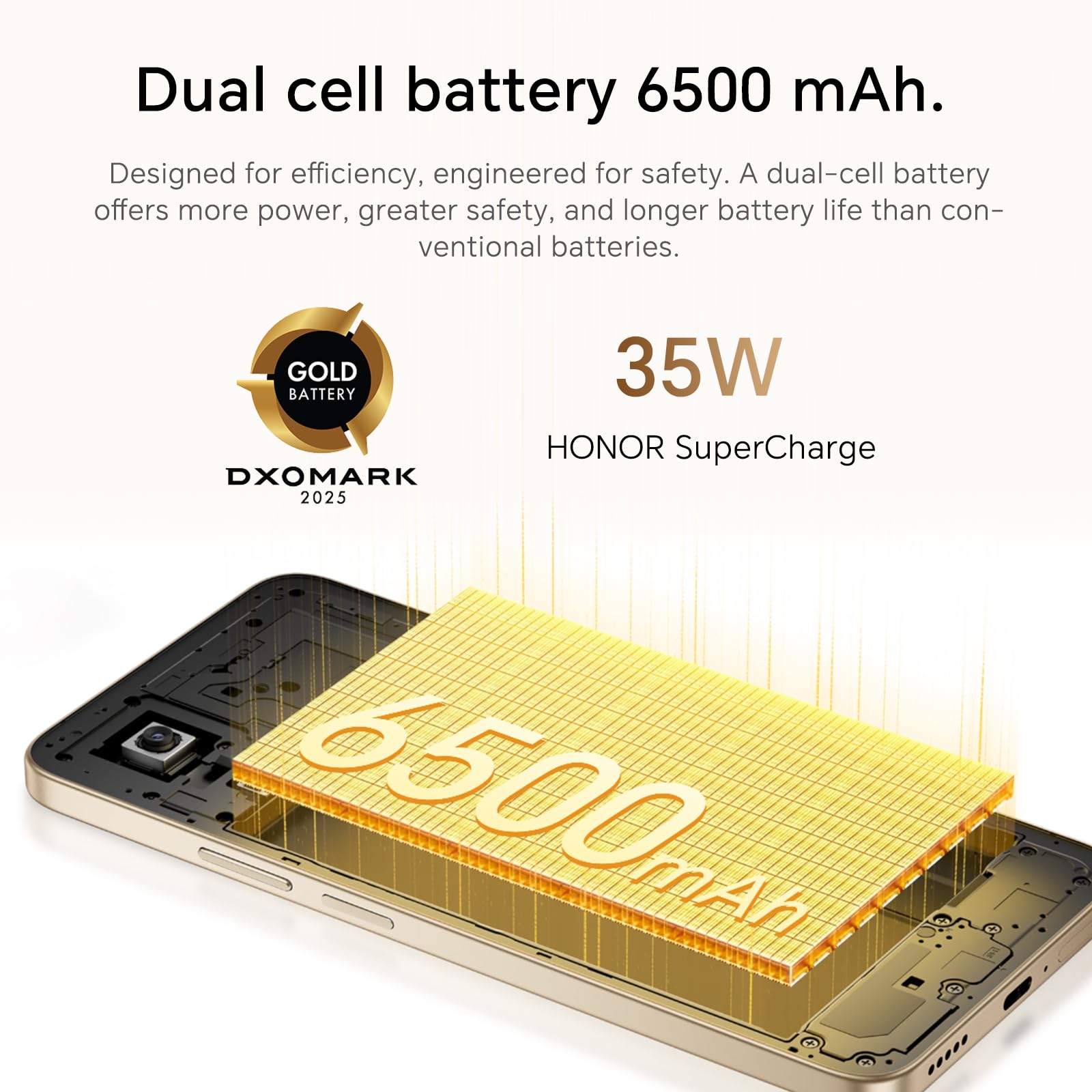 HONOR 400 Smart 4G Smartphone 8GB 256GB, Batteria da 6500mAh, 6.77" Schermo Resistente Alle Cadute IP64, Snapdragon 6s Gen 3, Fotocamera Principale da 108 MP, Android 15, Dual SIM, NFC, Oro