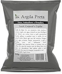 Argila Verde, Preta, Rosa, Branca, Amarela, Mascara Facial - Capilar 500g (PRETA 500G)