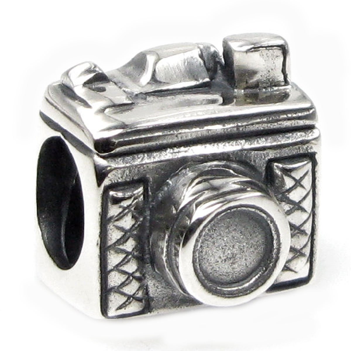 Sterling Silver Classic 3d Photography Camera Bead For European