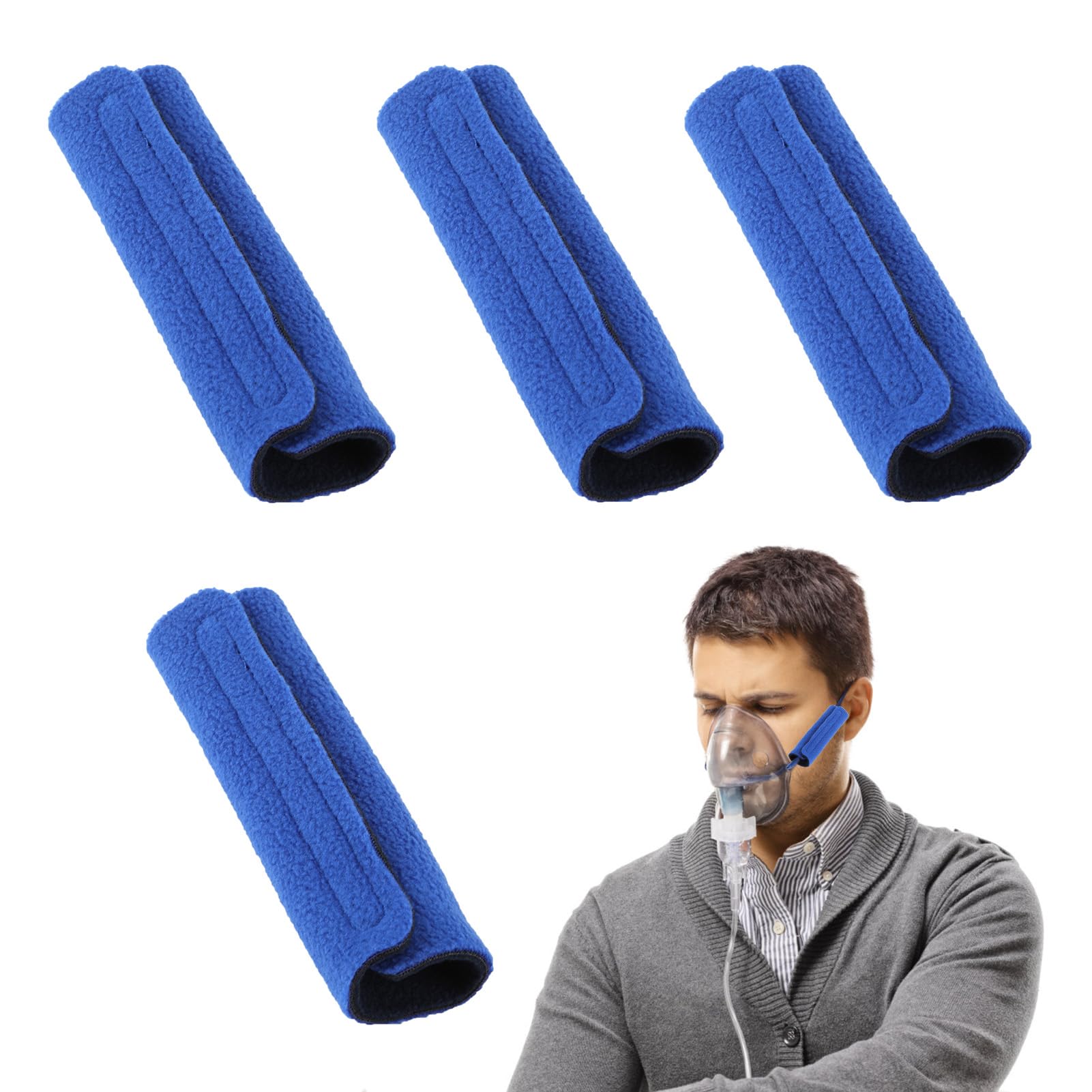 4 Packs CPAP Strap Covers, Soft CPAP Headgear Mask Strap Cushions Headgear Mask Pads Pressure Relief Universal for Women Men Full Face Nasal BiPAP Reusable Comfort Liners Reducing Indentation