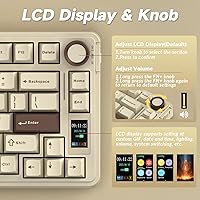 Vista 3 de AULA Teclado mecánico inalámbrico S75 PRO con pantalla y perilla, 75% teclado para juegos intercambiable en caliente con interruptores