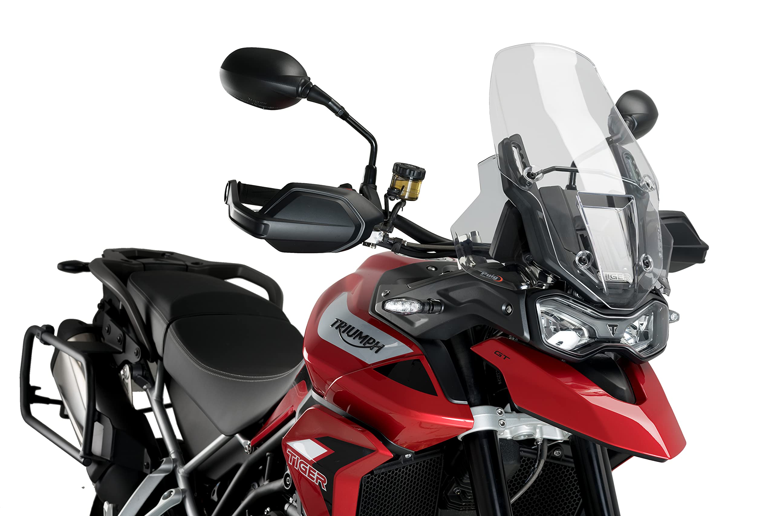 Puig 22330H Upper Deflectors with aerodynamic design, easy mounting, rounded profile and made of thermoplastic polymer with TÜV approval for safe riding, Smoke