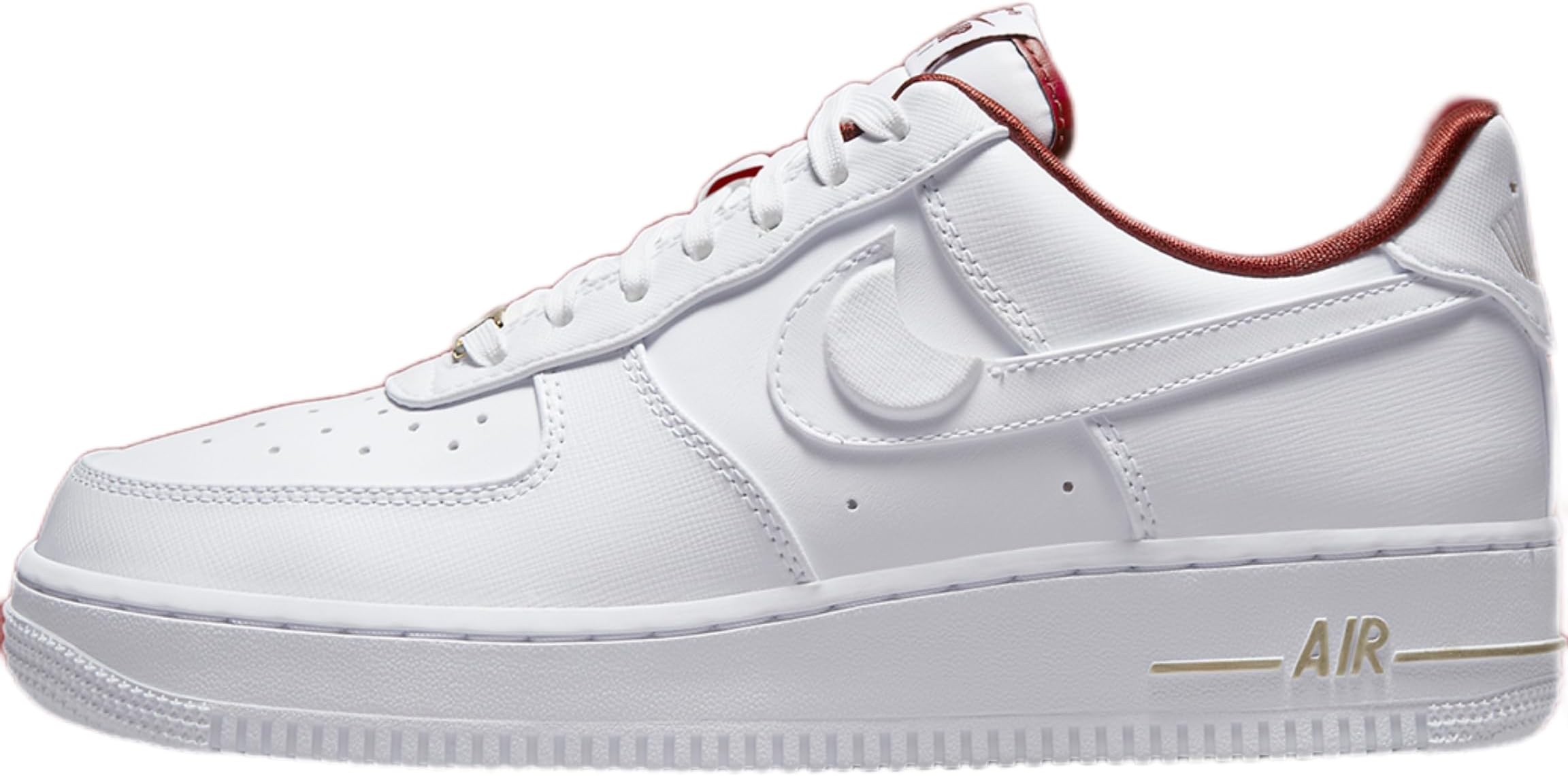 all white air force ones with red bottom