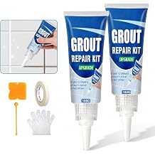 White Tile Grout Repair Kit, 2 Pack Fast Drying Grout Filler