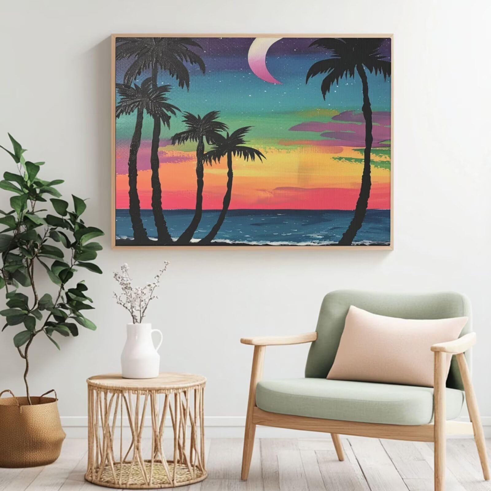 Malen-nach-Zahlen-Set für Erwachsene, DIY Malen nach Zahlen Landschaft, Acryl Malen nach Zahlen für Erwachsene/Anfänger, Ölgemälde Handwerk für Heimdekoration, 90 x 65 cm, ohne Rahmen) MK208
