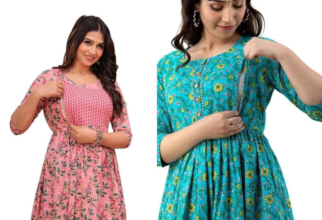 Women's Maternity Kurti for Feeding Zippers |Easy Breastfeeding Kurti for Nursing Pre and Post Pregnancy (Combo of 2 Kurti)-picture-21