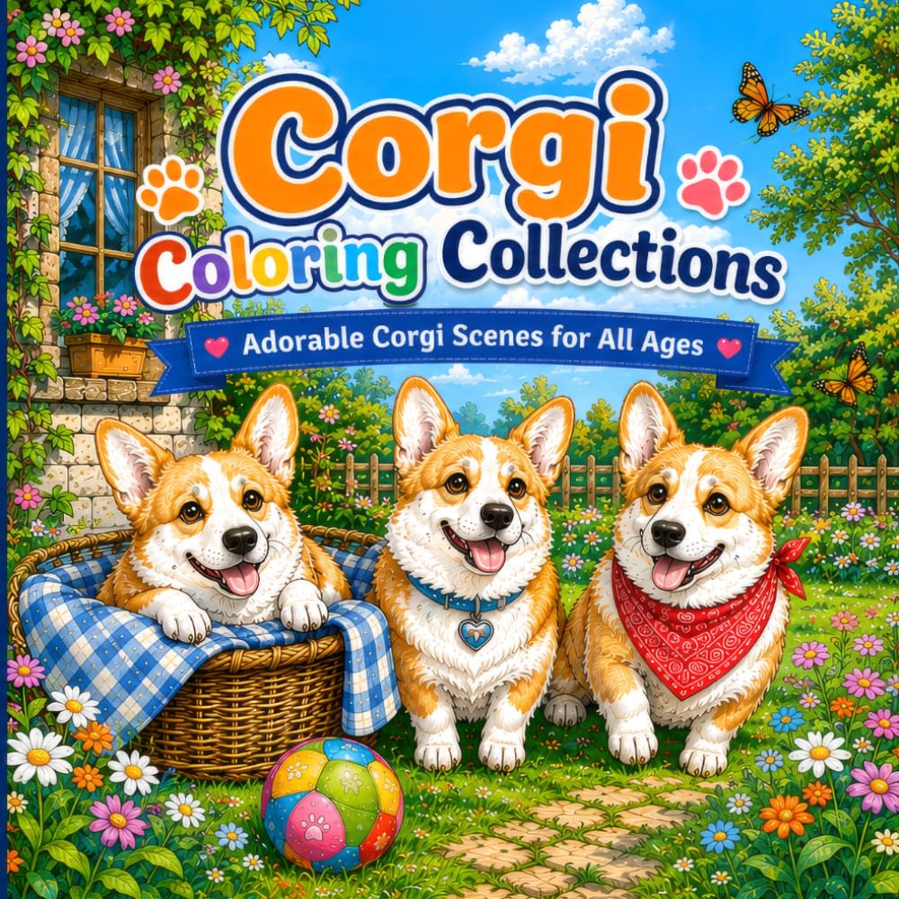 Corgi Coloring Collections: Adorable Corgi Scenes for All Ages (MAVMADE Coloring Collection)