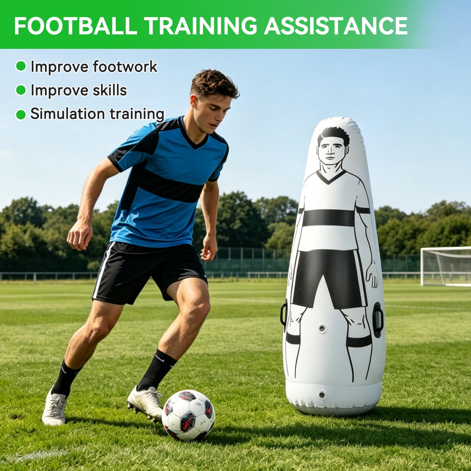Mannequin de Football Gonflable, entraînement de Football Portable, défenseur Mural, gobelet d'entraînement de Football pour Enfants et Adultes