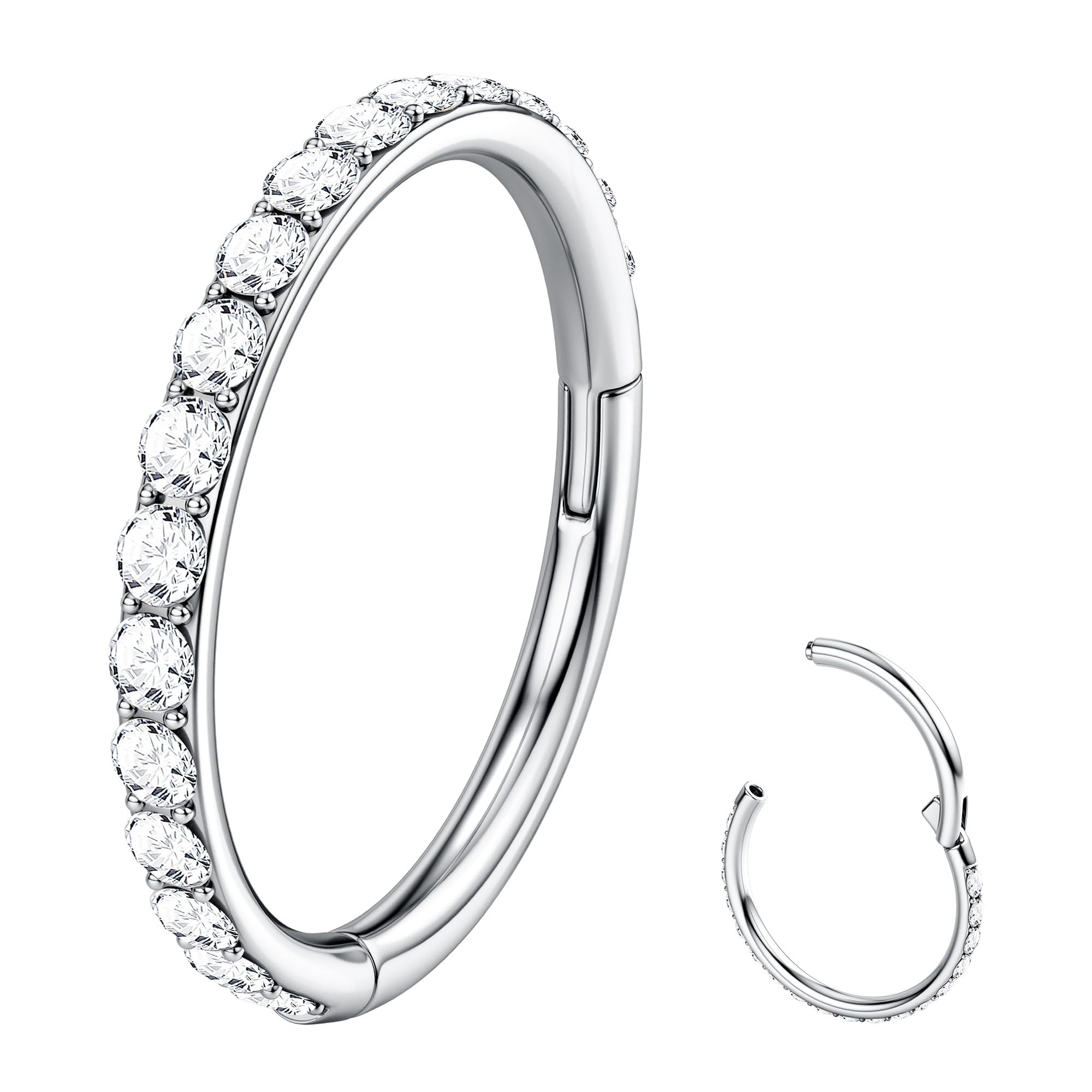 Piercing Setto BodyBonita 16G - Acciaio Chirurgico 316L, Punte, Oro/argento 8mm/10mm - Foto 12