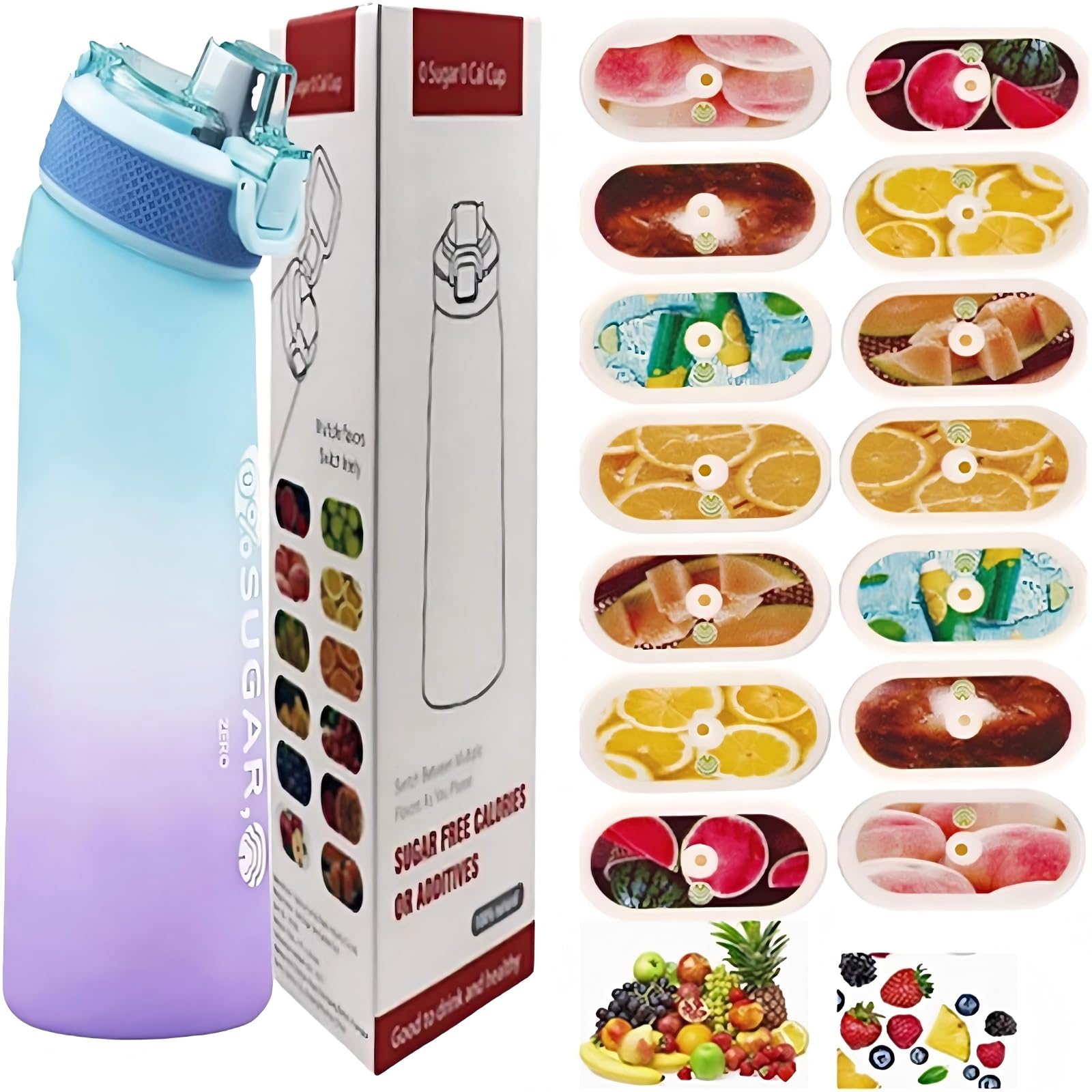 Hardware Tribe 700ml sports water bottle with 14 optional flavor pods. Made of durable temperature-resistant Tritan, it provides safe and healthy hydration for gym, school and outdoor daily use.