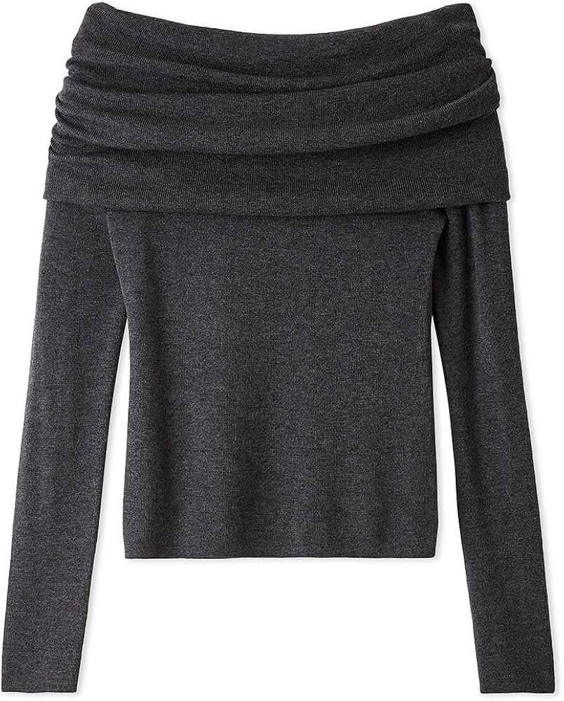 Amazon | [フレイ アイディー] ドレープギャザーオフショルニットプル