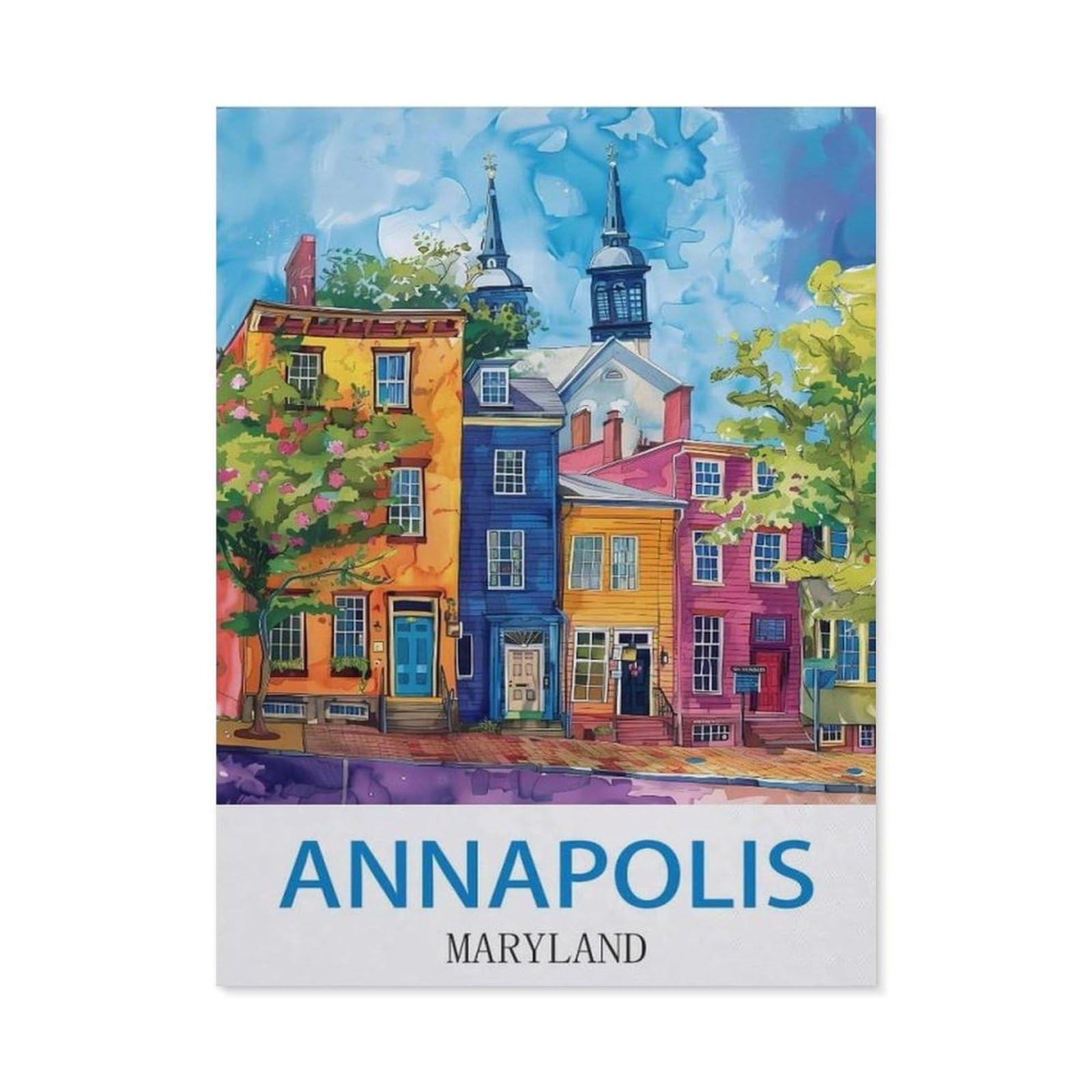 Beayodkp （50 X 60 Cm/19.68 X 23.62 Inches） 5D Diy Diamond Painting Kit，Annapolis Maryland，Crystal Mosaic Full Drill Round Diamond Painting Embroidery Accessories-Ci45