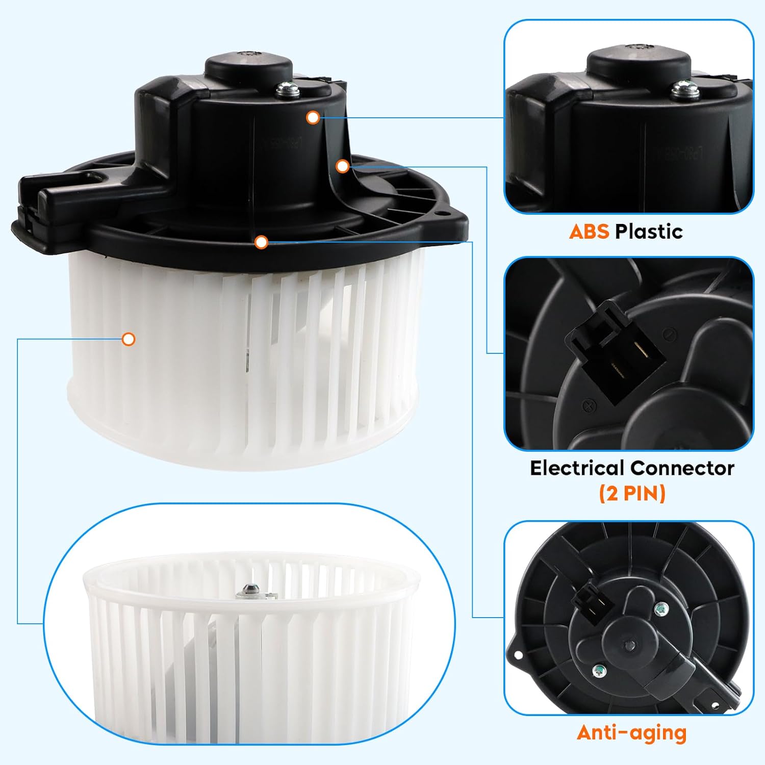 HVAC Heater Blower Motor Fan Assembly Fit for Toyota Camry 1996-2001, for Toyota Solara 1999-2003, Replaces for 700053 312-58007-000, 87103-06021