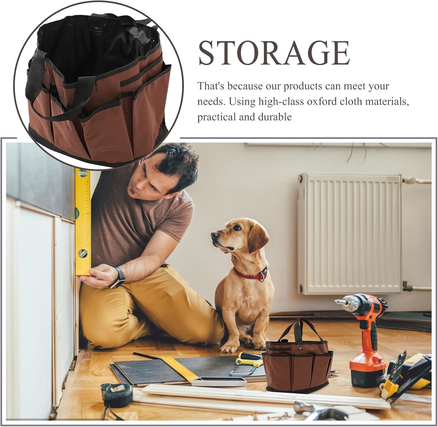 Coffee with Handle Tool Storage Bag Oxford Cloth for Gardening image 3