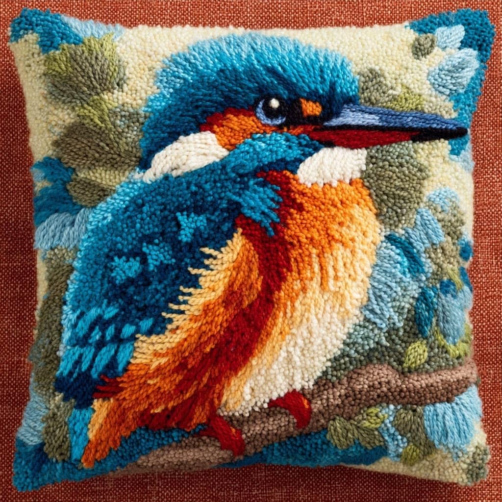 WallustrioaW Latch Hook Cushion Kits,Animals Birds