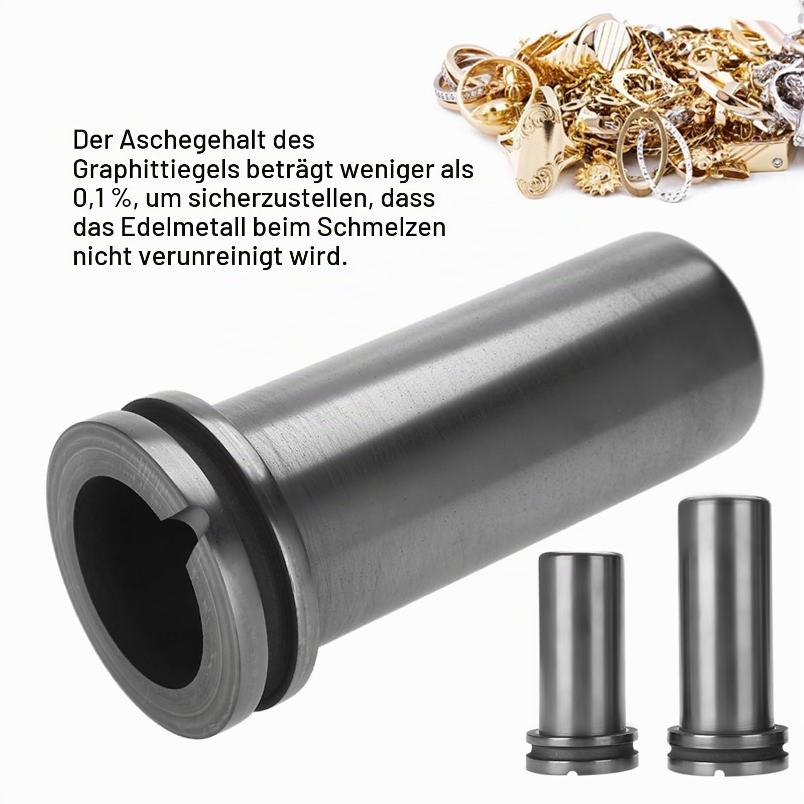 Hochreiner Graphittiegel, 1 Kg / 2 Kg / 3 Kg Graphittiegel Metallschmelzender Barrenform für Gold Silber Messing Aluminiumofen Gießen Schmuckwerkzeuge(3kg)