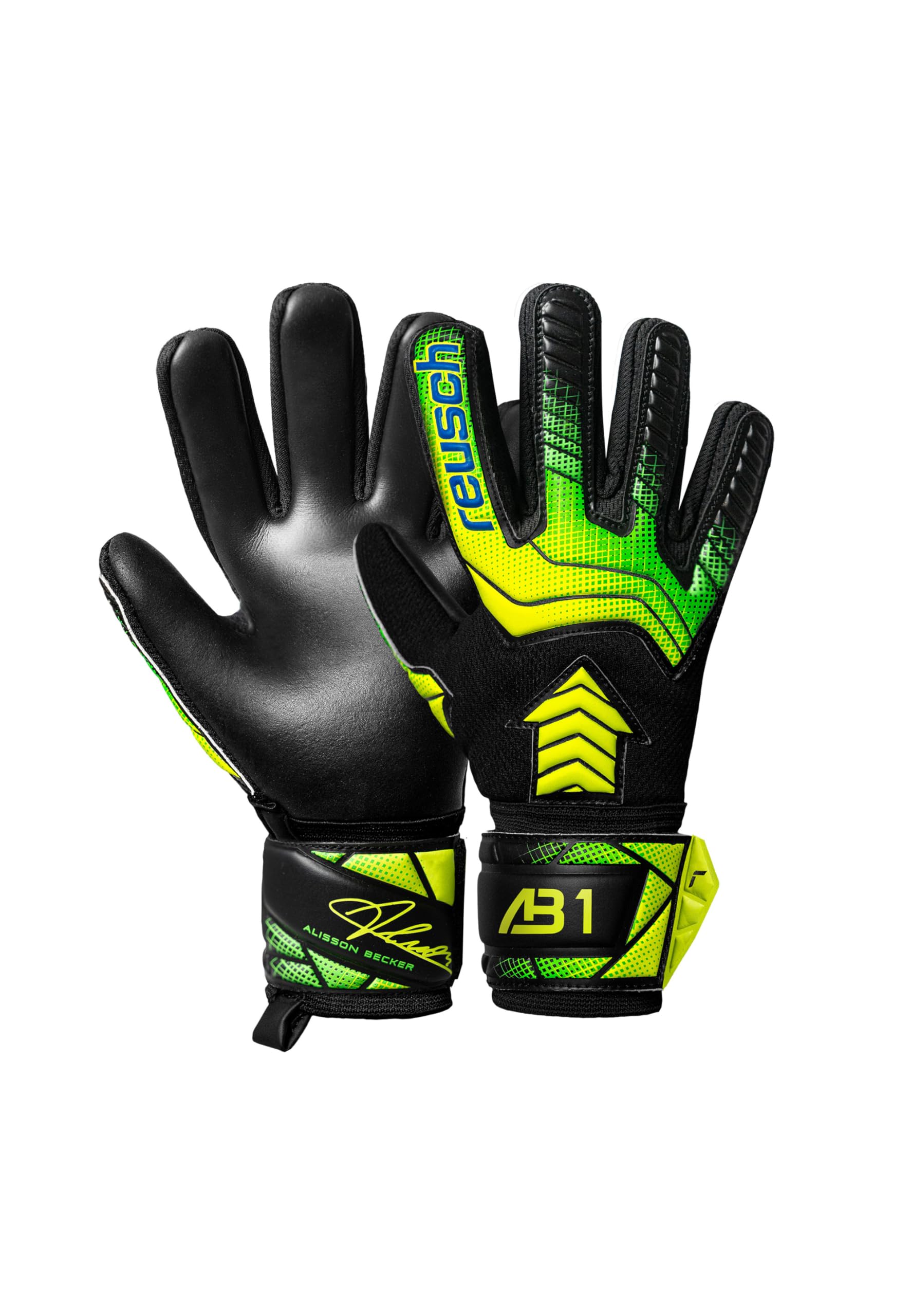 Reusch Attrakt AB1 Silver Junior Breathable Goalkeeper Gloves Children Teenagers Football Gloves Suitable for All Weather Conditions and Pitch Surfaces
