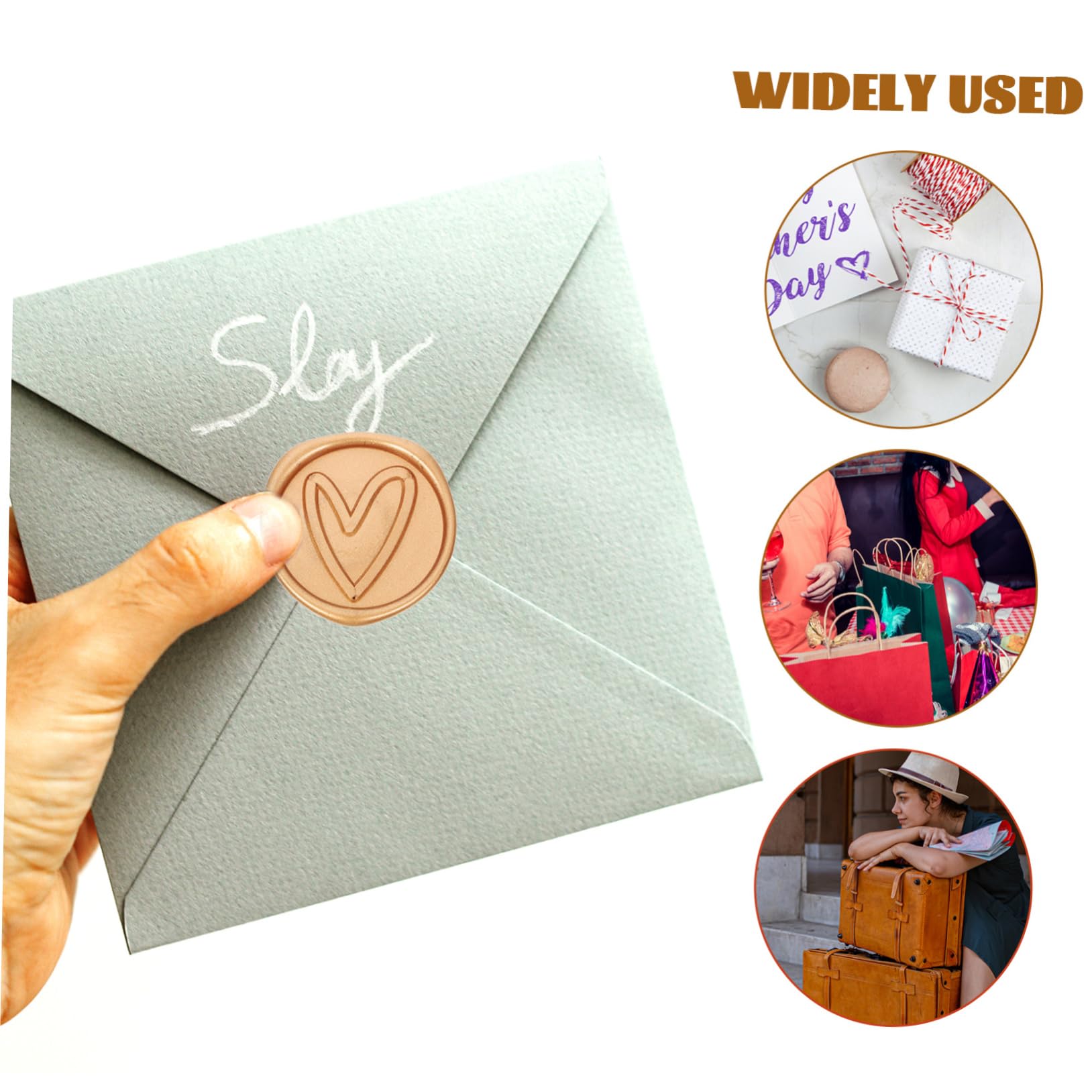 3 Sets Herzmuster Wachssiegelaufkleber Selbstklebende Siegelset Briefmarken Für Hochzeit 50 Stück * 3