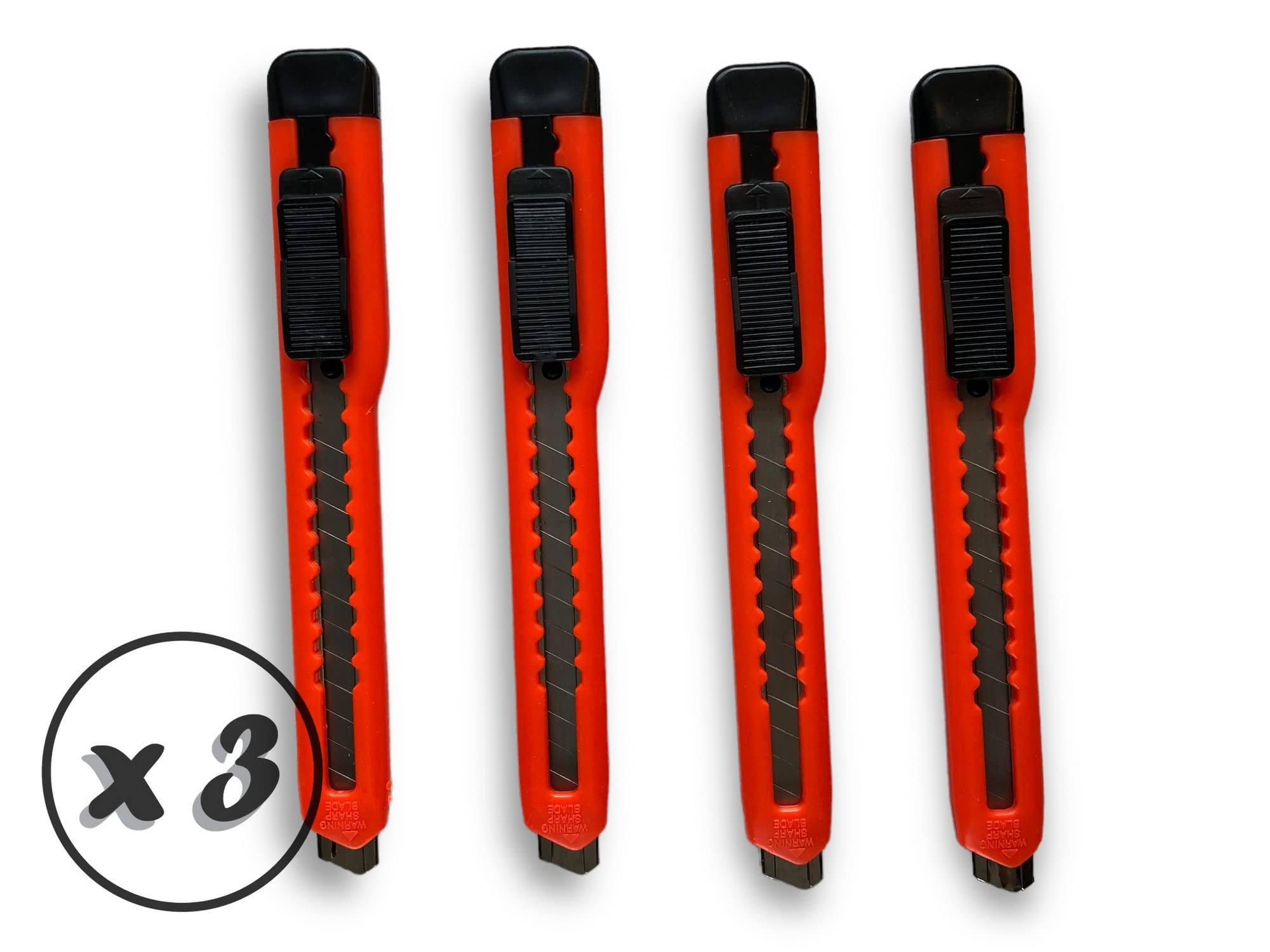 Kibros 3 lots de 4 cutters monture plastique lames sécables 9 mm orange