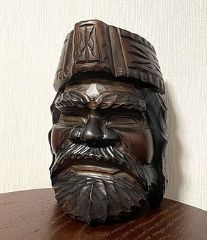 Amazon.co.jp: アイヌ民族無垢木木製木彫り彫刻オブジェ壁掛け