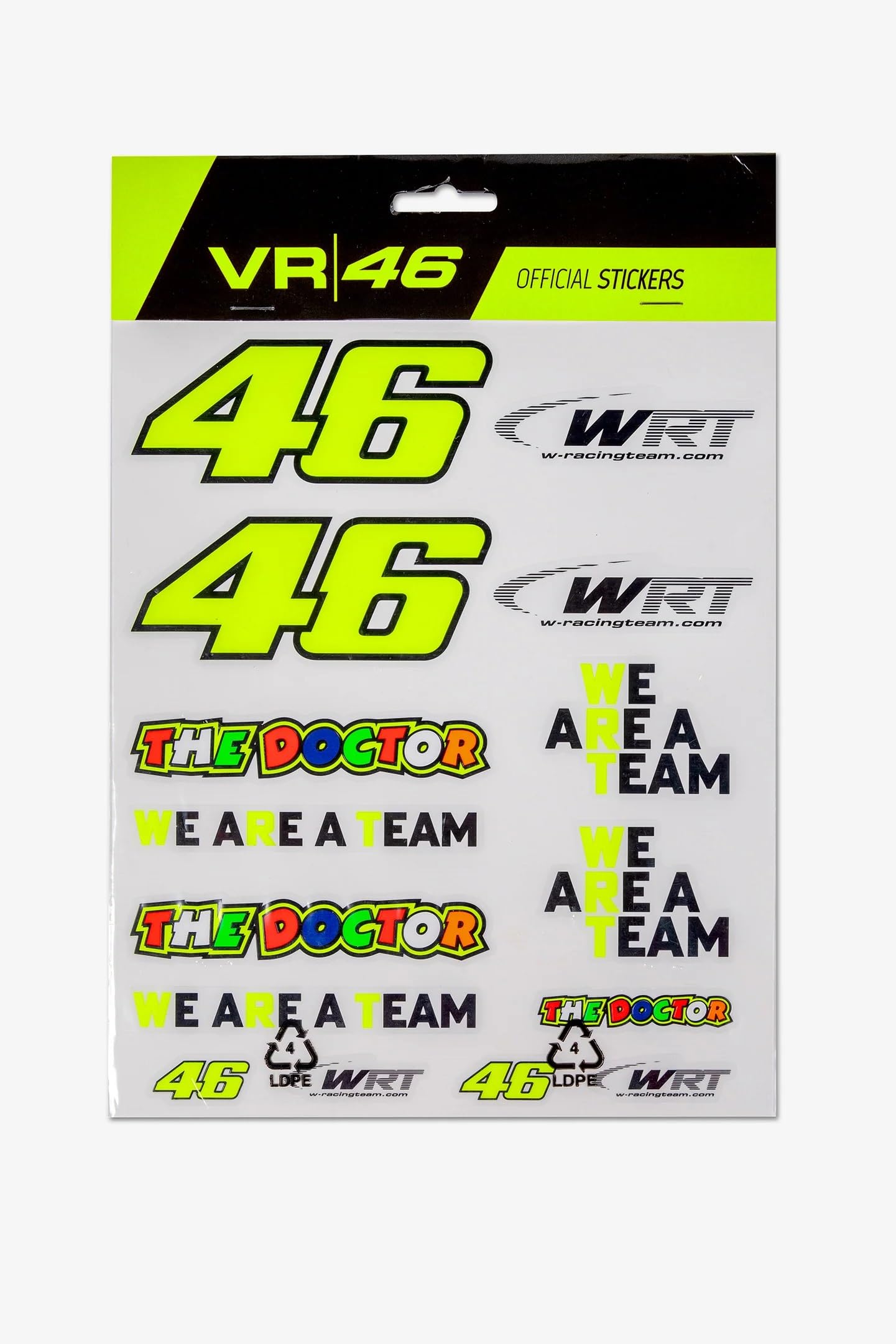 Adesivo Valentino Rossi VR46 Linea WRT, Unisex, Taglia unica, Multi