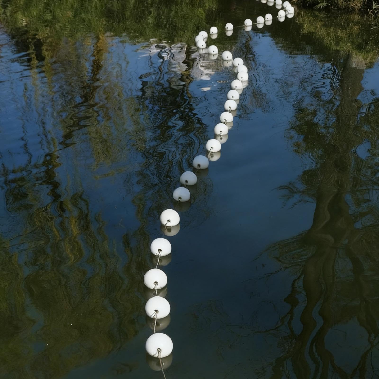 Bouée de Pêche en Corde, Trou de 1,5 Cm, Profondeur d'eau de 10 Cm, Bouée d'ancrage pour Filet de Pêche, Lignes