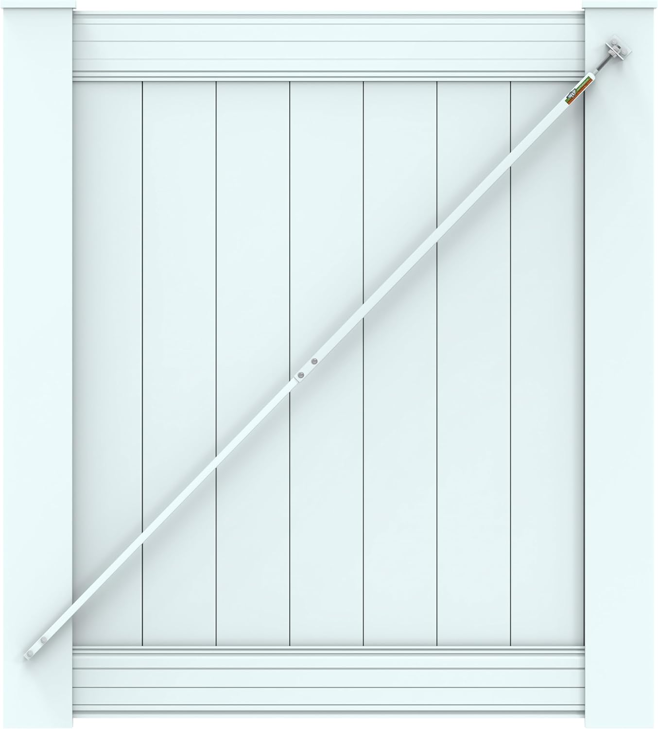 White True Latch 6' Telescopic Gate Brace for Small Vinyl Fence Gate - Vinyl Fence Anti Sag Gate Kit - Factory Second - 1 Patented USA Made Brace (6' Telescopic (40" - 74") White)