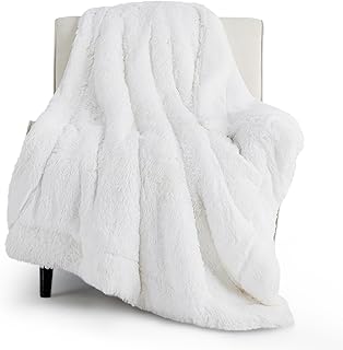 Bedsure GentleSoft Fluffy White Throw Blanket, White Decor Fuzzy Gifts f...
