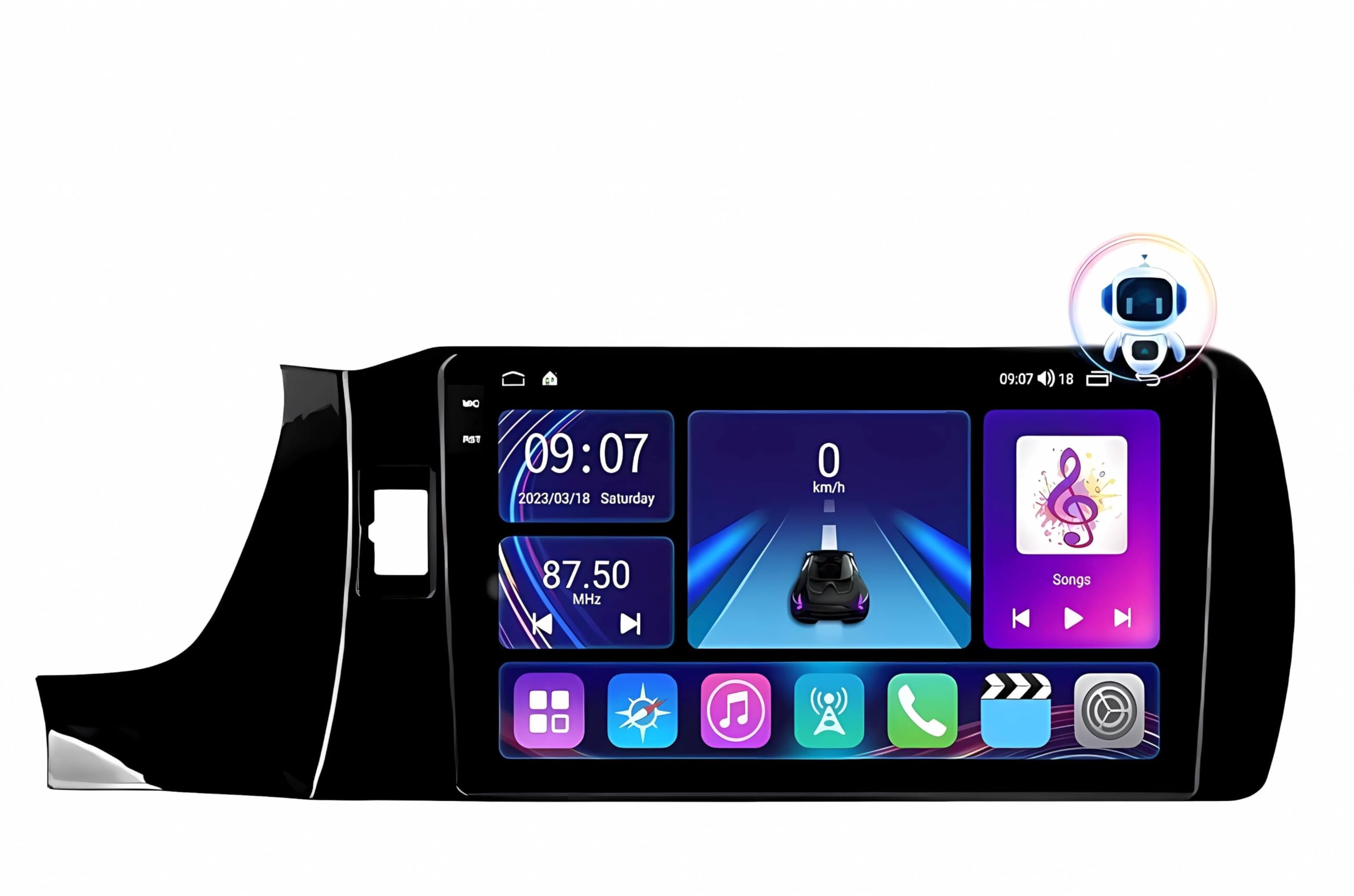 Rolax Android 13 10.4 Inch Stereo Radio Carplay Multimedia Video Player for Car GPS Navigation Compatible with Honda Amaze 2018-2023 BRV 2022-2023 WiFi Bluetooth Wireless