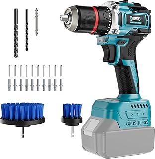 Power Drill Cordless Compatible with Makita 18V Battery,1/2" Brushless Electric Drill Set,440 In-lbs(50N.m) Electric 18V Drills Driver Tool, Variable Speed Mode for Home,Garden(No Battery)